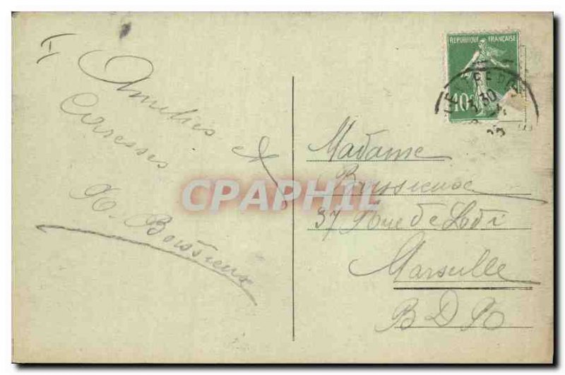 Postcard Old Lyon Perrache station and Hotel Terminus