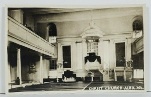 VA Christ Church Alexandria Virginia Interior View Real Photo Postcard O15