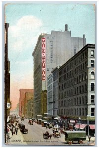 Chicago Illinois Postcard Dearborn Street North Monroe Horse Carriage Cars 1910