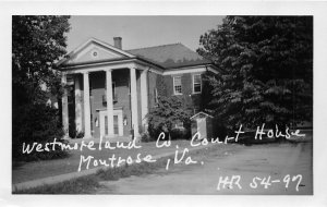 H75/ Montrose Westmoreland Virginia RPPC Postcard c50s County Court House 214