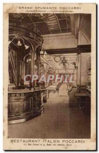 Old Postcard Italian Restaurant BarPoccardi 12 rue Favart and Paris 9 bd Ital...