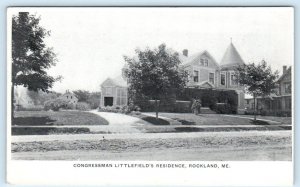 ROCKLAND, Maine ME ~ Residence CONGRESSMAN LITTLEFIELD c1900s  Postcard