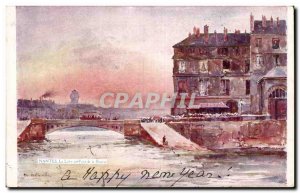 Old Postcard Nantes The Loire bridge Stock Exchange