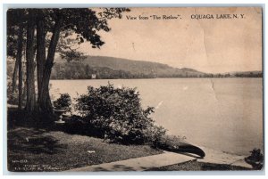 1914 View from Retlaw Trees Oquaga Lake New York NY Vintage Antique Postcard 