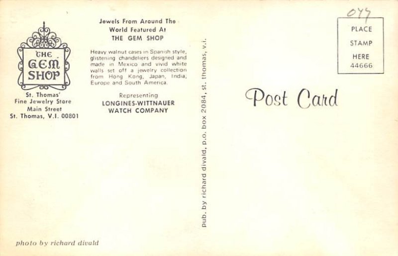 Gem Shop Saint Thomas Virgin Islands Postcard
