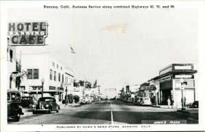 Vtg Banning California Business Section Along Combined Highways 60 70 99 