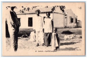 Dakar Senegal Postcard Indigenous Family Couple and Kid c1930's Unposted