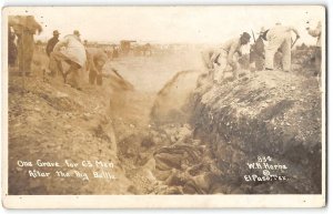 Mexican Revolution RPPC Mass Grave Horne Photo Macabre 1910s Antique Postcard