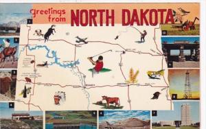 Greetings From North Dakota With Map