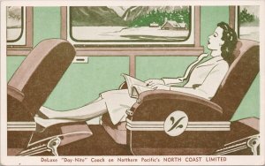 Norther Pacific North Coast Limited Deluxe Day-Nite Advertising Postcard H40