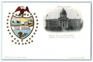 c1905 Square Miles Admitted Union Exterior Capitol Salem Oregon Vintage Postcard