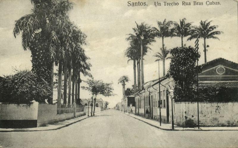 brazil, SANTOS, Un Trecho Rua Bras Cubas (1909) Schwidernoch 8819