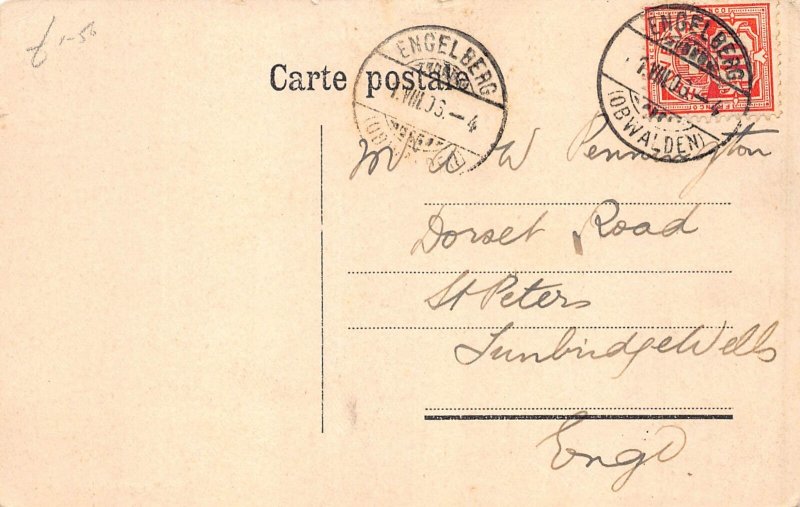A639 Switzerland 1906 Engelberg mit Juchlipass vintage postcard