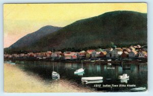 SITKA, AK Alaska  View of INDIAN TOWN Across Water c1910s Postcard