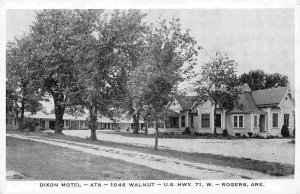 Dixon Motel ATA US Highway 71 Rogers Arkansas postcard