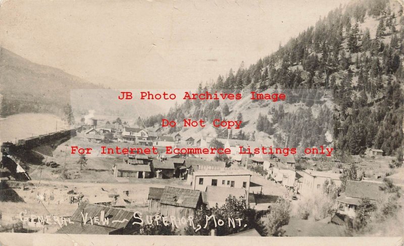 MT, Superior, Montana, RPPC, General View, Mineral County, 1916 PM, Photo