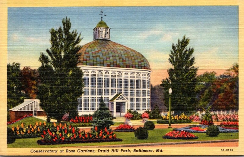 Maryland Baltimore Druid Hill Park Conservatory At Rose Gardens Curteich