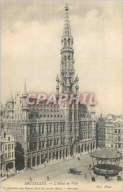 Old Postcard The Brussels Town Hall