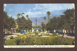 PASADENA CALIFORNIA ROUTE 66 BELLA VISTAMOTEL GARDENS ADVERTISING POSTCARD