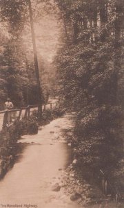 Uniformed Man on Woodland Road Highway Nottingham Notts Newark 1905 Postcard