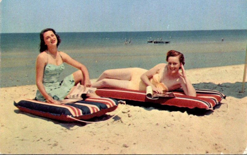 Beach Girls Sunbathing Topless - Risque Semi Nude Girls Wearing Bathing Suit On The Beach | Topics - Fine  Arts - Other, Postcard / HipPostcard