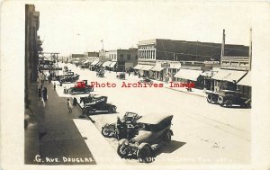 AZ, Douglas, Arizona, RPPC, G Avenue, Business Section, Stores, Autos, Photo