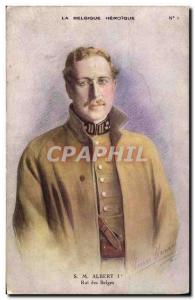 Old Postcard King of the Belgians Albert 1er Belgium heroic