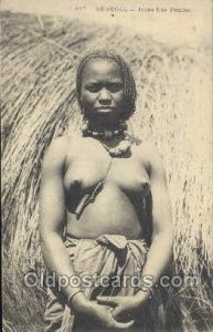 Senegal Jeune Fille Peulhe African Nude Unused crease with very small tear ri...