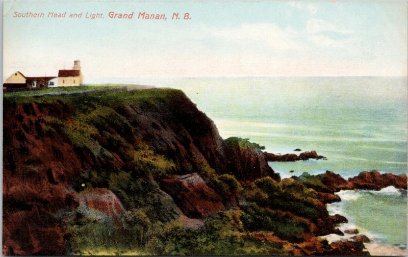 Southern Head & Light Grand Manan New Brunswick NB Unused Vintage Postcard D78