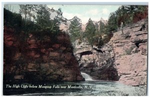 c1910 The High Cliffs Below Mongaup Falls Near Monticello NY Vintage Postcard 