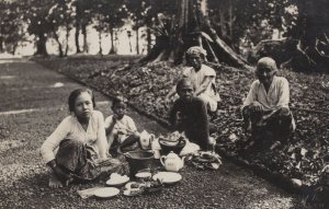 Vreden Indonesia Family Poverty Food Begging Real Photo Postcard