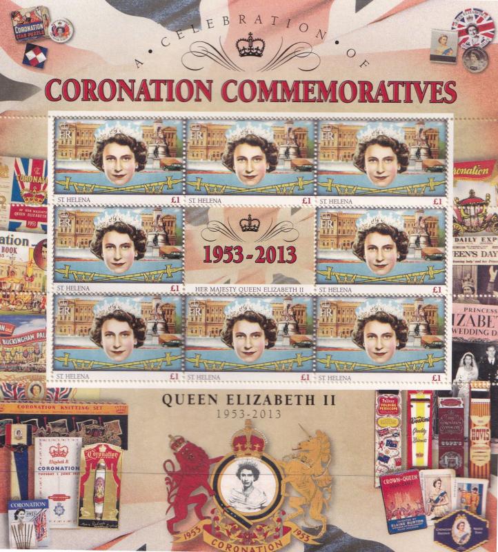Queen Elizabeth II St Helena Royal Coronation Rare Mint Stamp Block Sheet