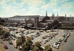 Hamburg, Germany  CENTRAL TRAIN STATION 50's & 60's Cars~Buses  4X6 Postcard