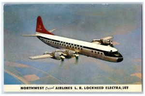 1960 Northwest Orient Airlines L R Lockheed Electra/Jet Vintage Antique Postcard