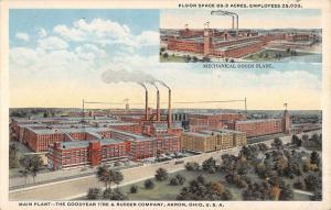 Akron Ohio Goodyear Main Plant Multiview Antique Postcard K77707