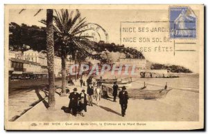 Old Postcard Nice Qual the United States and the Chateau Mont Boron