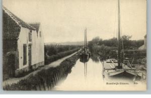 NOORDWIJK-BINNEN NETH Boats at Port c1910 Postcard
