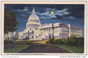 U S Capitol By Moonlight Washington D C