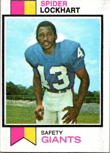1973 Topps Football Card Spider Lockhart New York Giants sk2418