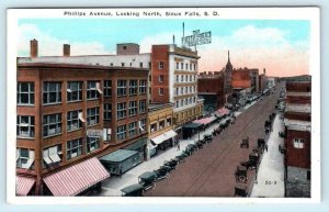 SIOUX FALLS, South Dakota SD ~ PHILLIPS AVENUE Street Scene ca 1920s Postcard