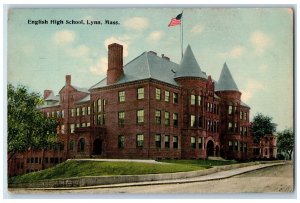 c1940s English High School Exterior View Lynn Massachusetts MA Unposted Postcard