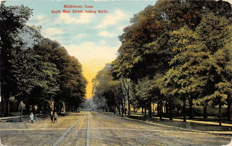 Middletown Connecticut 1910 Postcard South Main Street Looking North  