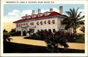 Florida Miami Beach Residence Of James H Snowden