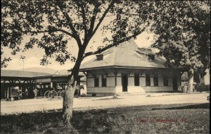 WOODSTOCK VT Train Depot c1910 Postcard