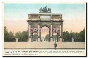 Old Postcard Paris Arc de Triomphe du Carrousel in 1805