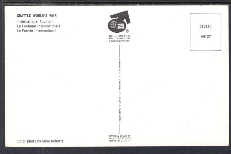 International Fountain,Seattle's World Fair BIN