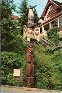 Postcard Alaska Ketchikan - Kyan Totem Pole at Saxman Park