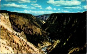 Grand Canyon Yellowstone National Park North Rim View Mountains UNP Postcard 