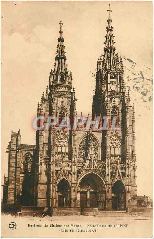 Old Postcard Chalons sur Marne Surroundings of Our Lady of the Thorn