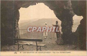 Postcard Old Caves Chateauneuf View to St Nectaire